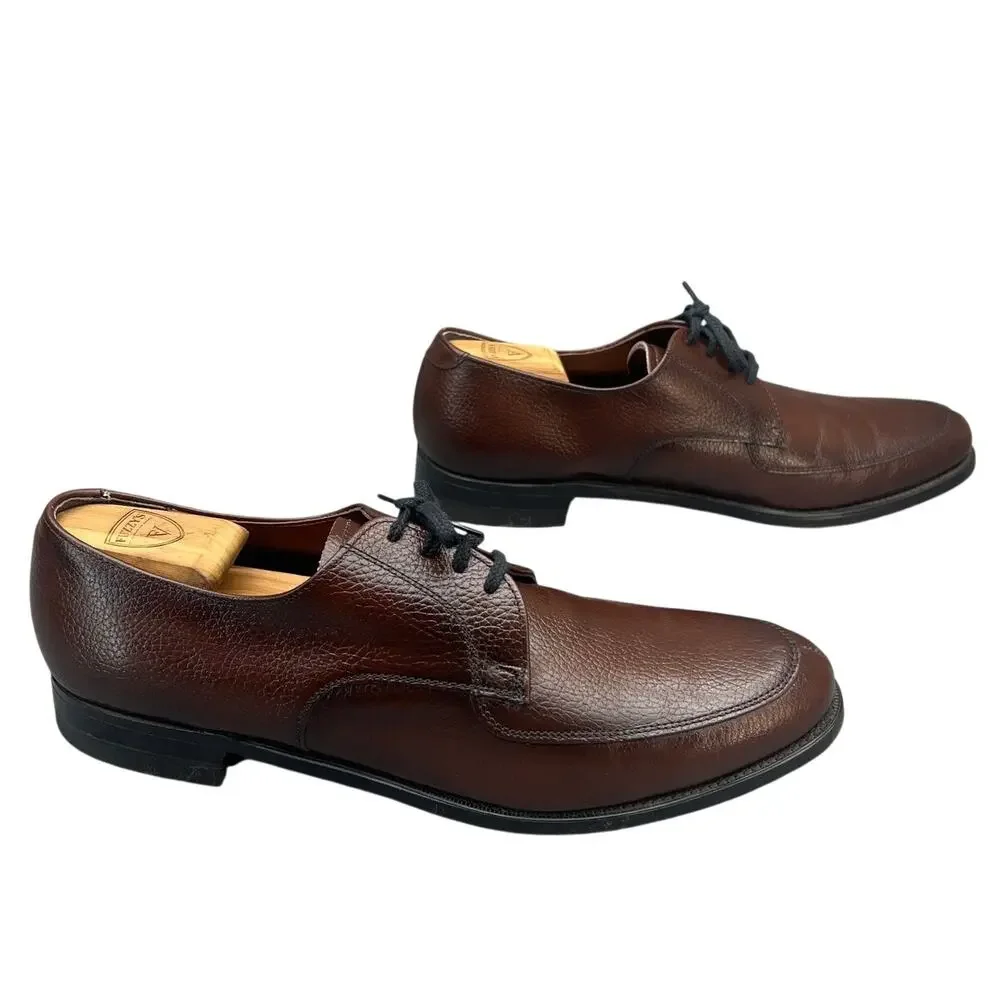Nunn Bush Vintage Brown Pebbled Leather Norwegian Blucher Derby Shoe Men 13 B